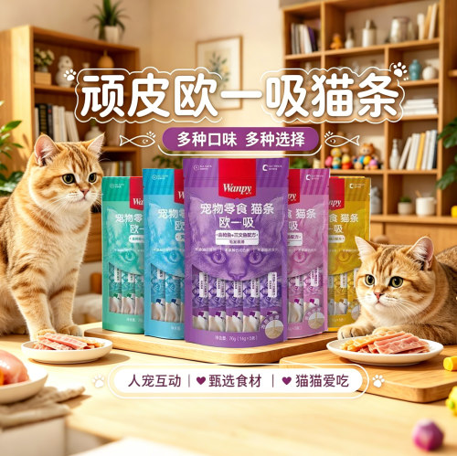 欧一吸猫条金枪鱼鸡肉湿粮