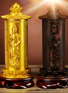 铜观世音菩萨佛像浮雕普门品摆件