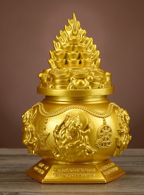 2025贺年装饰摆件五路财神聚宝盆