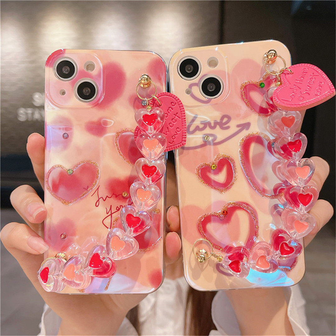 明星同款爱心手链适用苹果13/12promax手机壳xr软iPhone11/xs女8p怎么看?