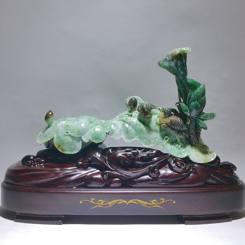 大师玉雕独山玉石工艺品花鸟摆件