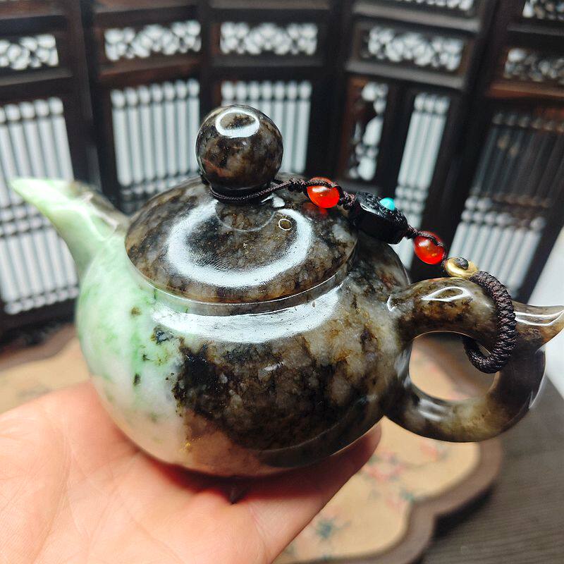 特惠新年福利南阳独山玉茶壶耐高温意境摆件礼物可用玉石壶