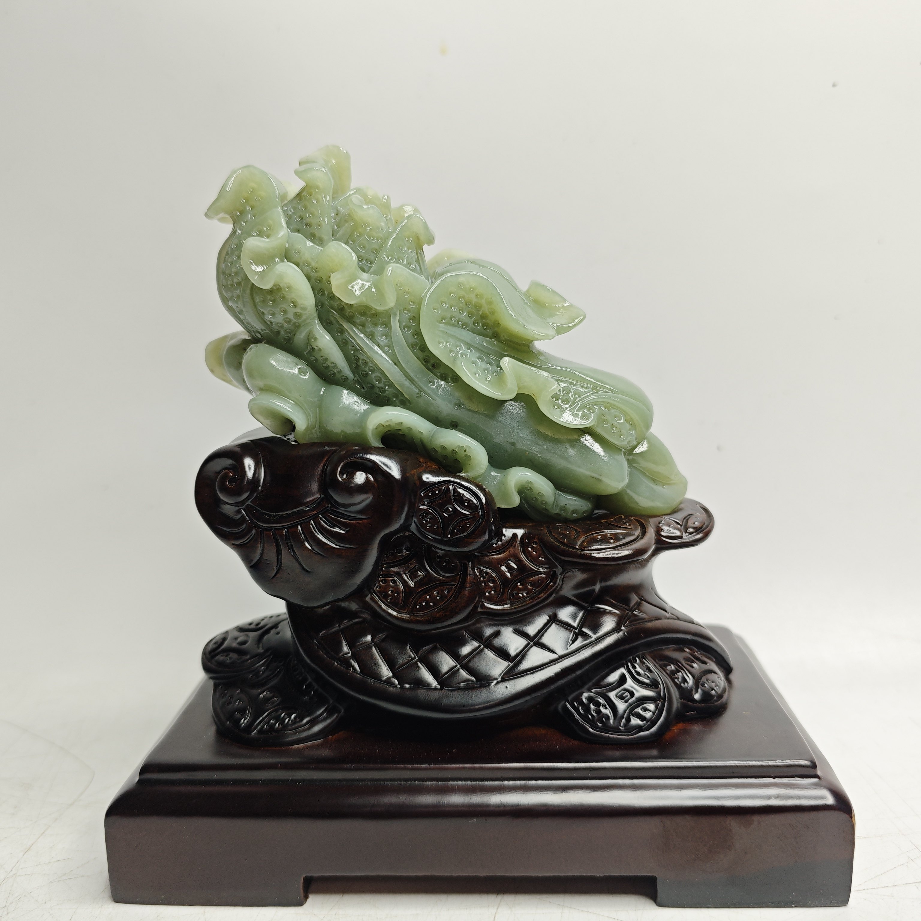 特天然新疆和田玉绿玉石玉器白菜百财摆件艺术品男女领导礼物礼品