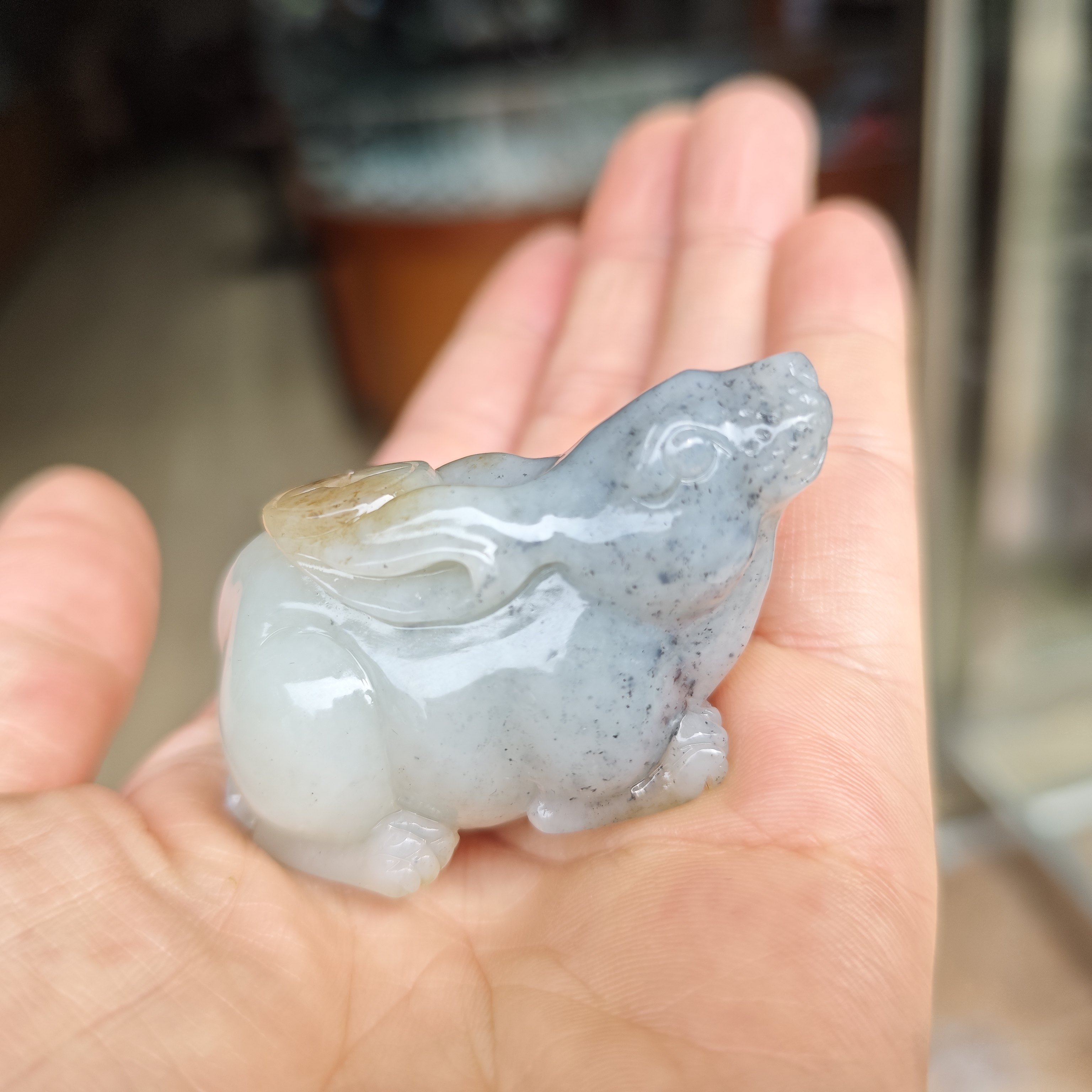 新疆和田玉籽料青花籽料真皮兔文玩玉器保真聪慧生肖前途无量男女