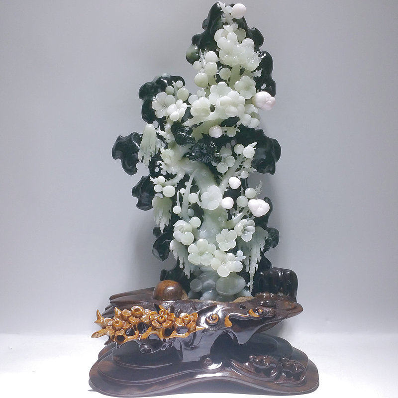 大师作品孤品玉雕花鸟摆件玉石