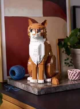 积木创意IDEAS系列21376橘猫橙色的猫益智拼装玩具高难度大型10岁