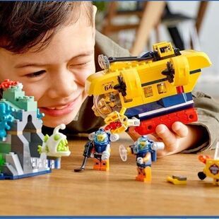 积木城市系列11614海洋探索潜水艇益智拼装玩具602难度高大型9岁