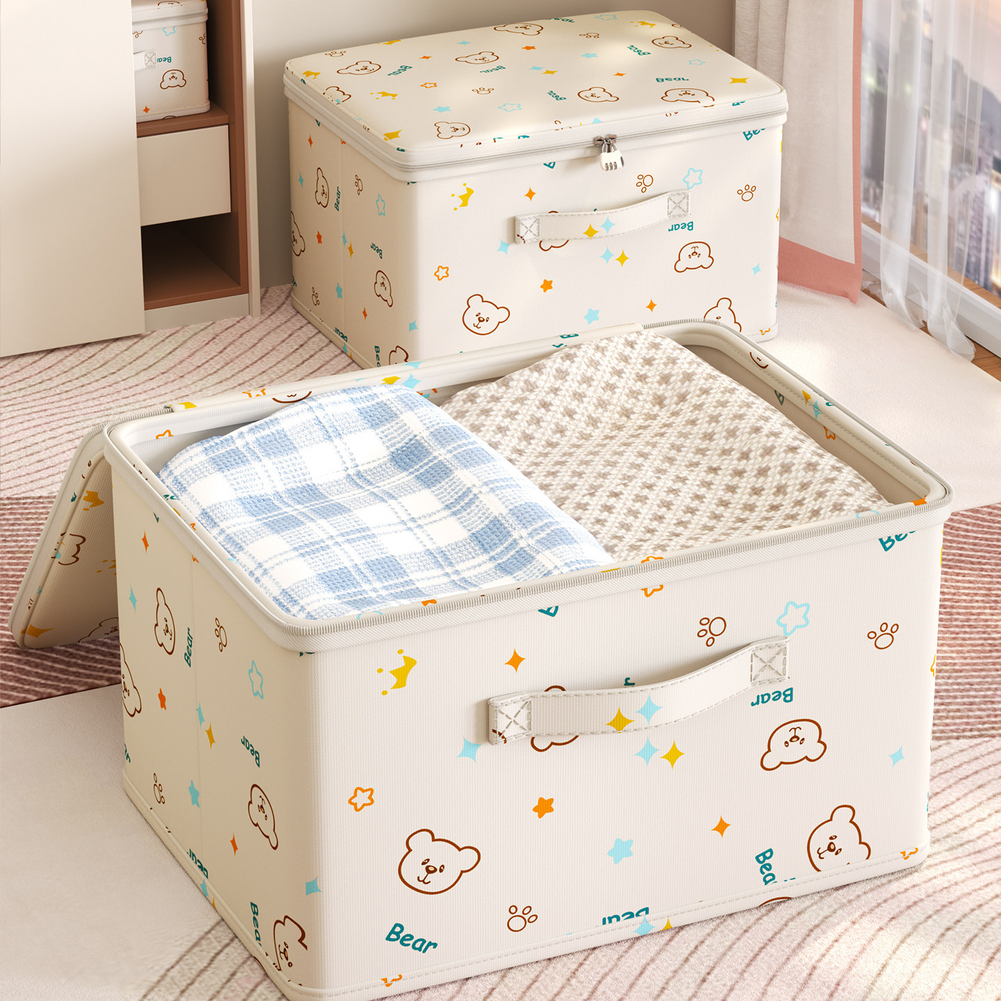 衣服收纳箱家用衣柜大容量超大装衣物专用带盖整理神器盒储置物筐