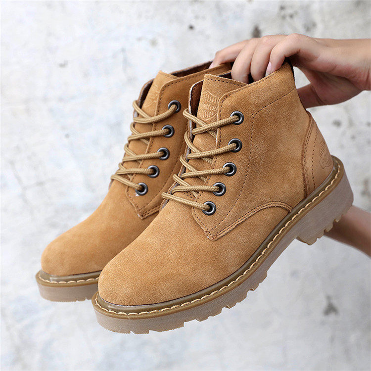 秋冬马丁靴女复古短靴情侣登山鞋百搭真皮工装靴男户外靴机车靴男