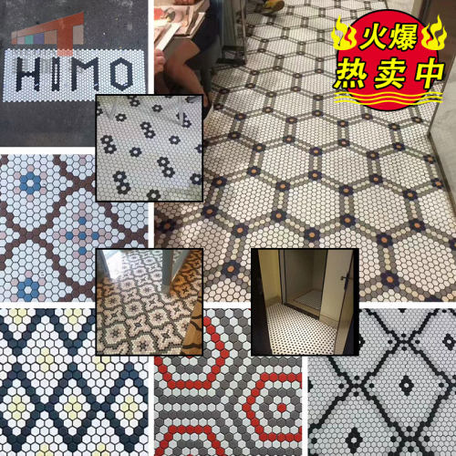 黑白陶瓷餐厅拼花彩色马赛克拼图
