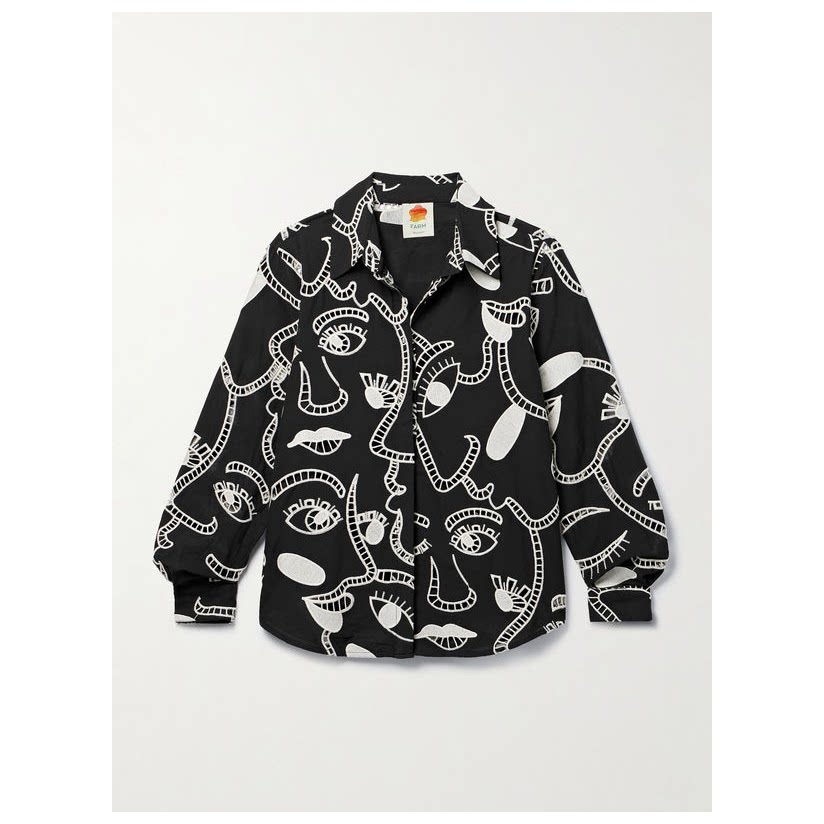 farm rio 马德拉刺绣衬衫女