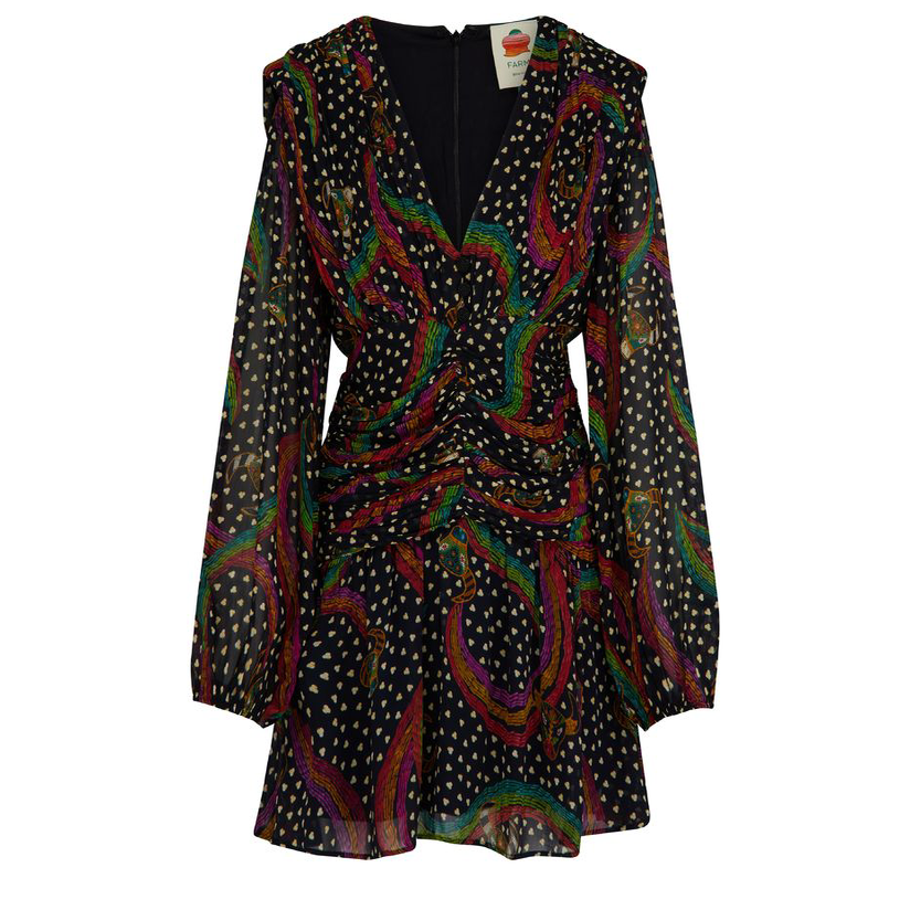 farm rio rainbow oxen 短款连衣裙女