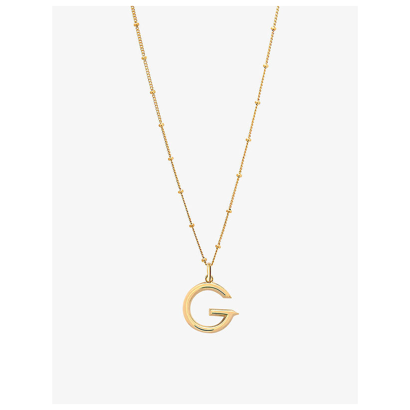 edge of ember g 首字母 18k 镀金包纯银吊坠项链女