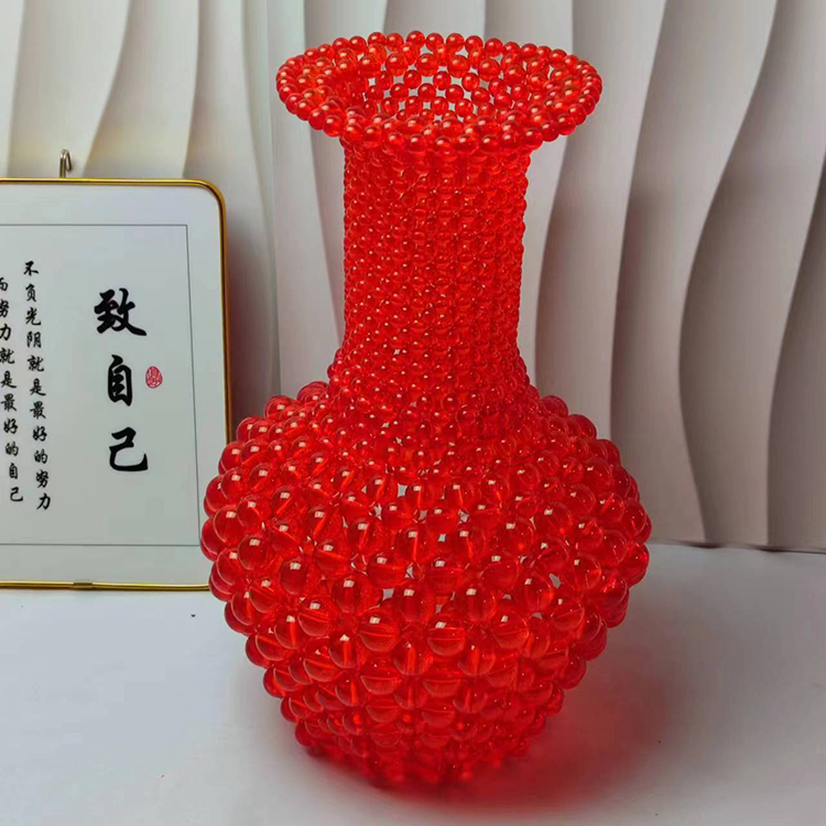 DIY编织手工串珠青花瓷大摆件花瓶材料包散珠子家居装饰品视频教