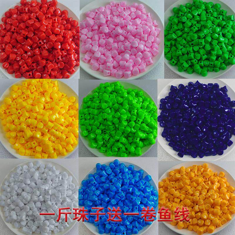 10MM实色四角珠diy手工串珠纸巾盒收纳盒散珠子编织按斤亚克力