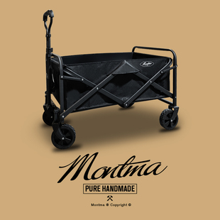 Montma美式黑化风露营推车折叠户外手推野餐桌板野营车拉杆营地车