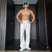 白 健身透气卫裤 灰 春装 JZD 高街直筒百搭痞帅运动休闲裤 黑 美式