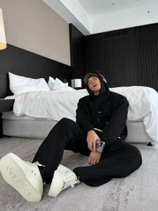 光膀子哥【HIPHOP集合地】美式高街运动宽松连帽卫衣休闲卫裤套装