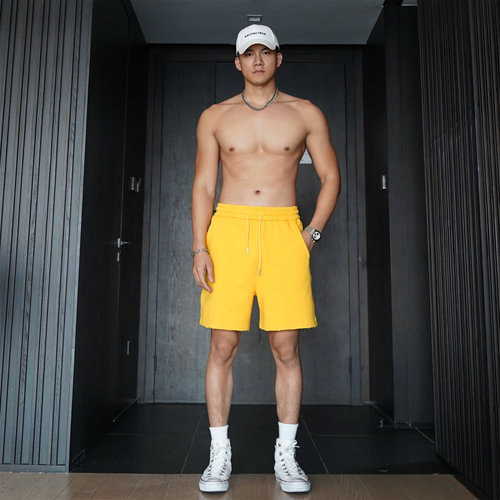 JZD美式运动健身宽松休闲短裤男