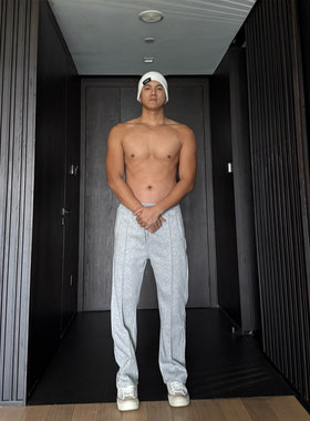 JZD美式运动小直筒休闲卫裤男