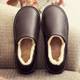 家居家用防滑防臭室内保暖真皮棉鞋 全牛皮包根棉拖鞋 男女冬季 情侣