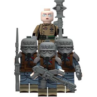 战锤40K克里格死亡兵团帝国防卫军拼装积木人仔玩具N201