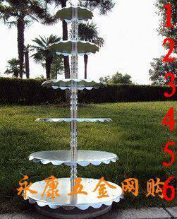 烘焙工具 六层单柱铝合金蛋糕架子 婚庆礼放物置物架 有配件零卖