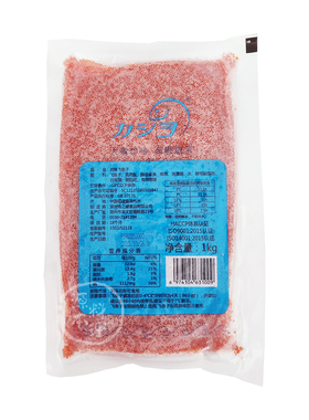 T 中粒红色飞鱼子1kg 寿司红蟹子 日本料理调味鱼籽云吞水饺蟹籽