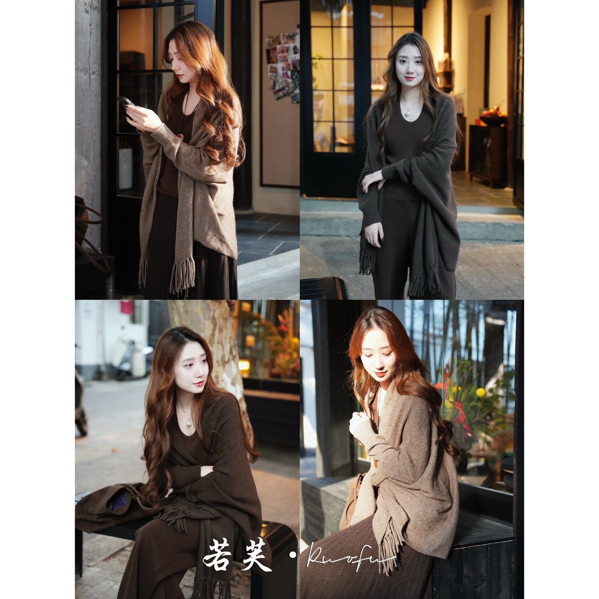 若芙｜【牦牛绒披肩】秋冬新款牦牛绒羊绒披肩百搭保暖围巾