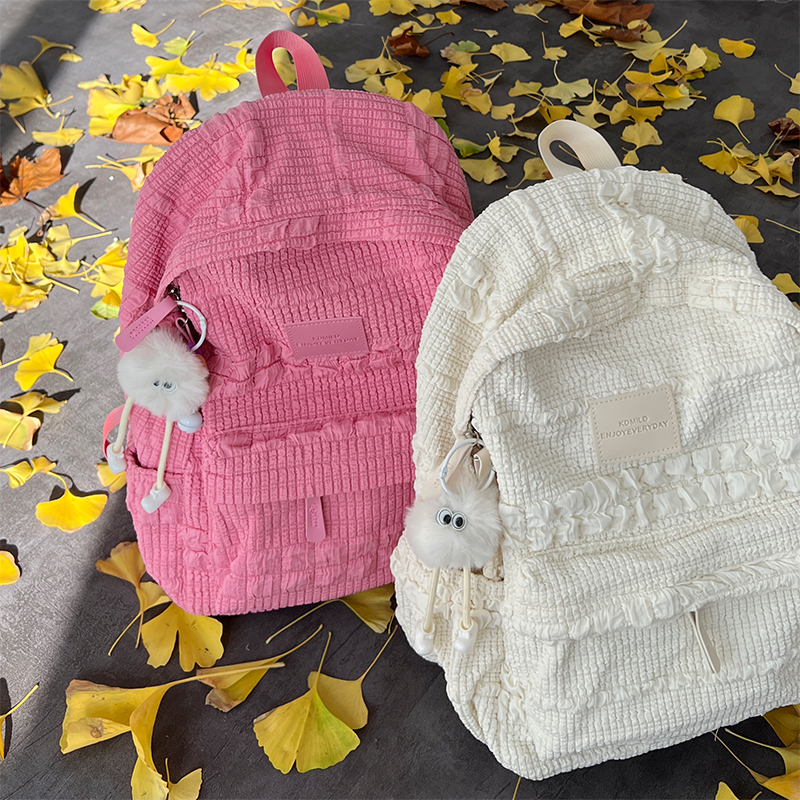 甜妹白月光书包女大学生初中生简约韩系ins风逛街双肩包轻便背包