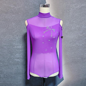 浩婷雪娟 高领肩部镂空蝴蝶结亮钻后飘带勾指连体衫