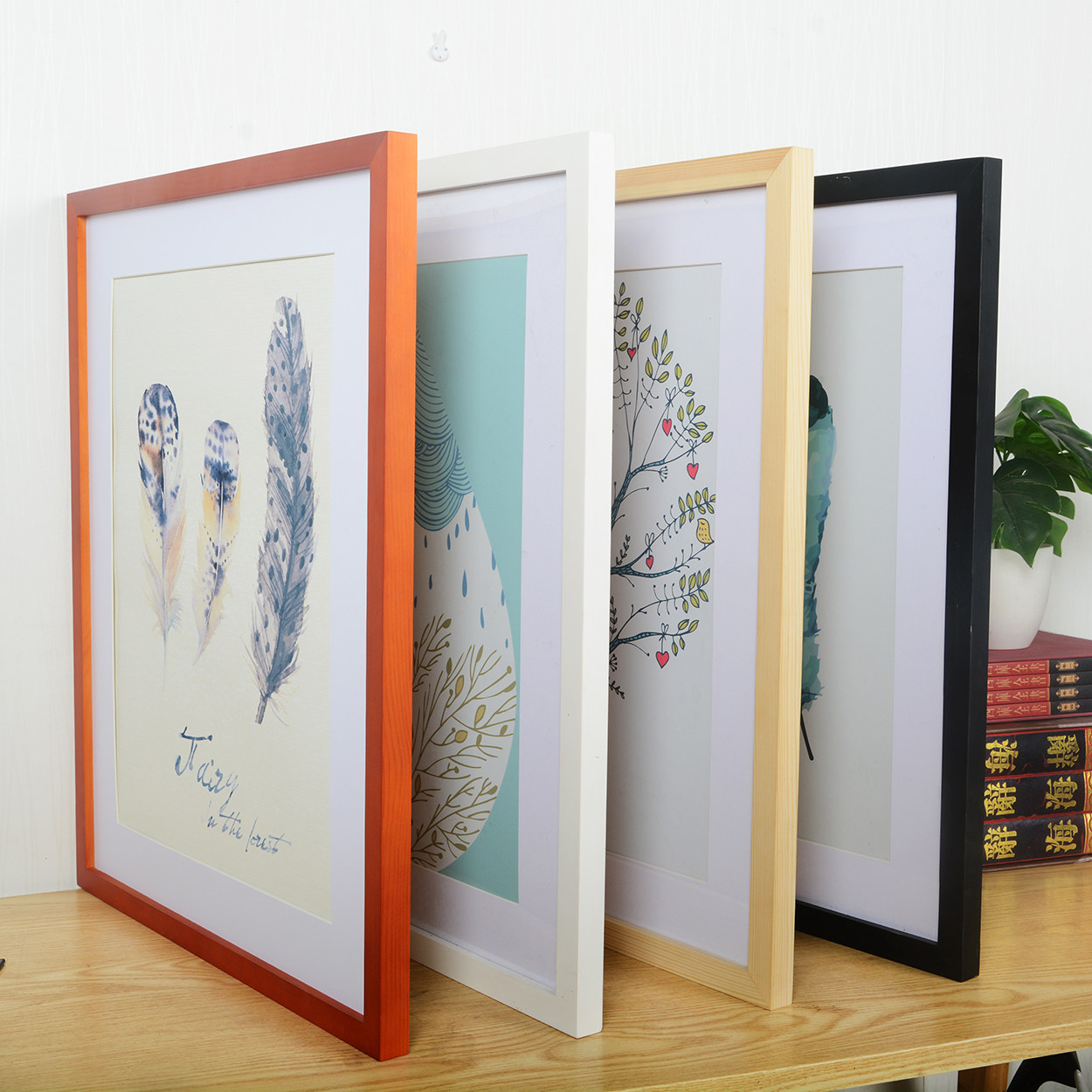 挂墙上36寸装裱海报实木相框