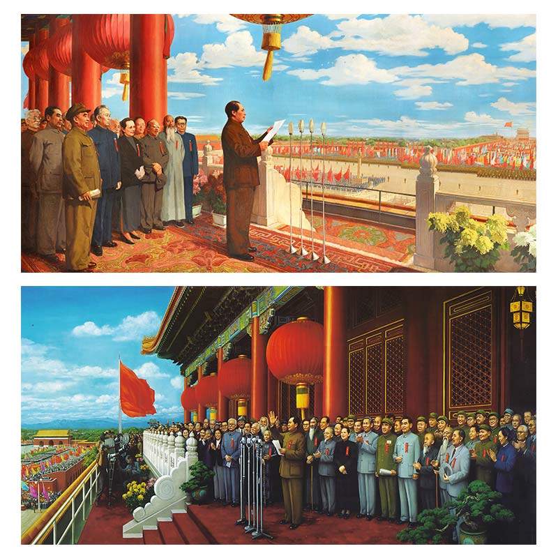 新中式开国大典油画布画芯十大元帅客厅沙发背景墙办公室挂画墙画