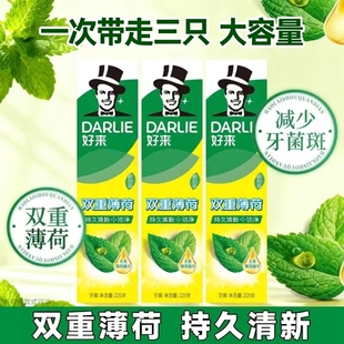 DARLIE好来(原黑人)牙膏双重薄荷225g支清新口气大容量家庭实惠装