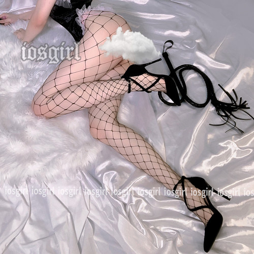 iosgirl 性感镂空百搭渔网袜开裆丝袜9375