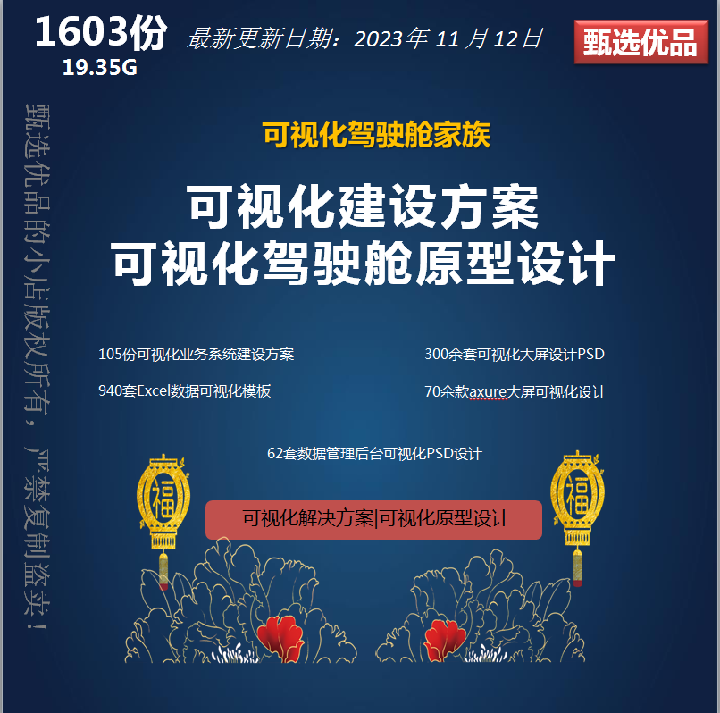 可视化建设方案大屏ui设计AI素材axure原型元件库界面数据大屏psd