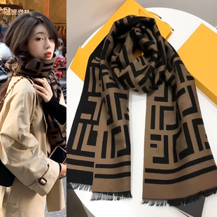 羊绒围巾女冬季正确高版本加厚保暧围脖轻奢百搭披肩
