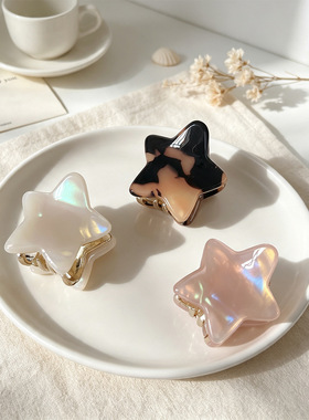 韩版醋酸星星小号抓夹网红气质发夹发量少精致刘海夹前额侧边夹子