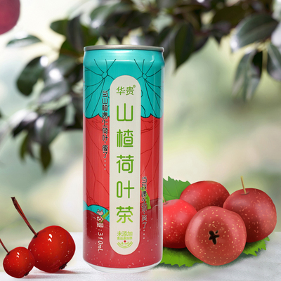 临期 华贵洪湖山楂荷叶茶饮料310ml*8罐荷叶饮品果蔬汁饮料