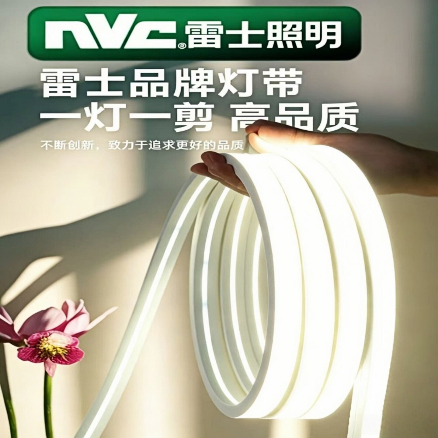 雷士硅胶led线条灯带户外防水圆弧造型线形灯槽柔性软灯带嵌入式 - 实物图