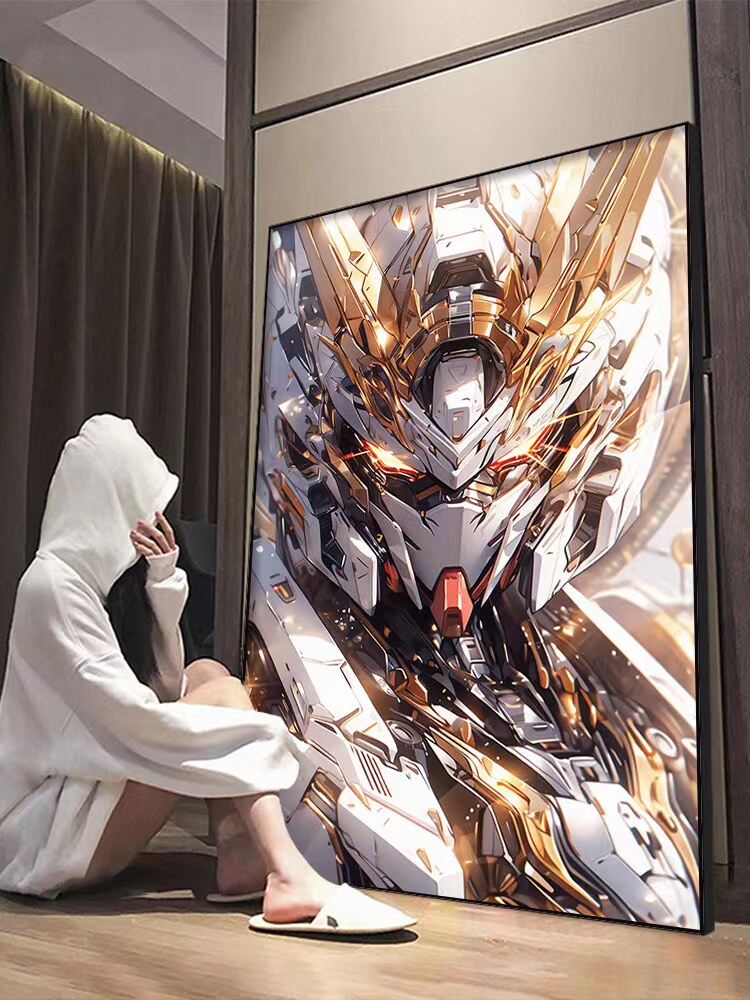 高达装饰画儿童房床头背景墙动漫现代装饰画