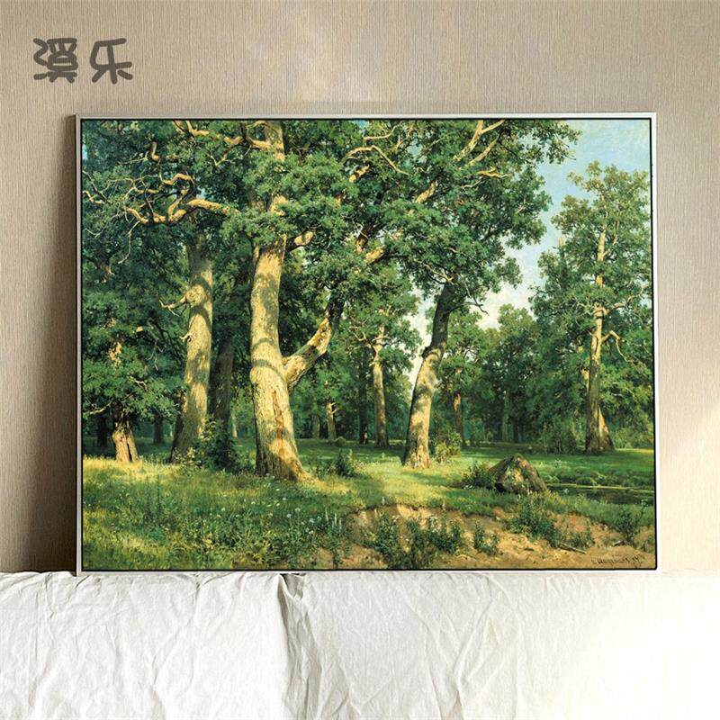 希施金装饰森林油画玄关简欧风景现代装饰画