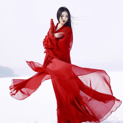 出租古典舞蹈服演出服汉服中国风红昭愿凉凉知否大鱼海棠飘逸古装