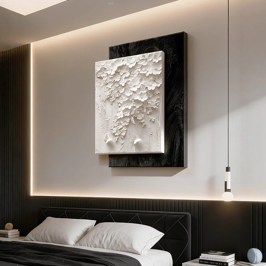 轻奢高级感床头画卧室挂画主卧房间装饰画抽象餐厅客厅背景墙壁画