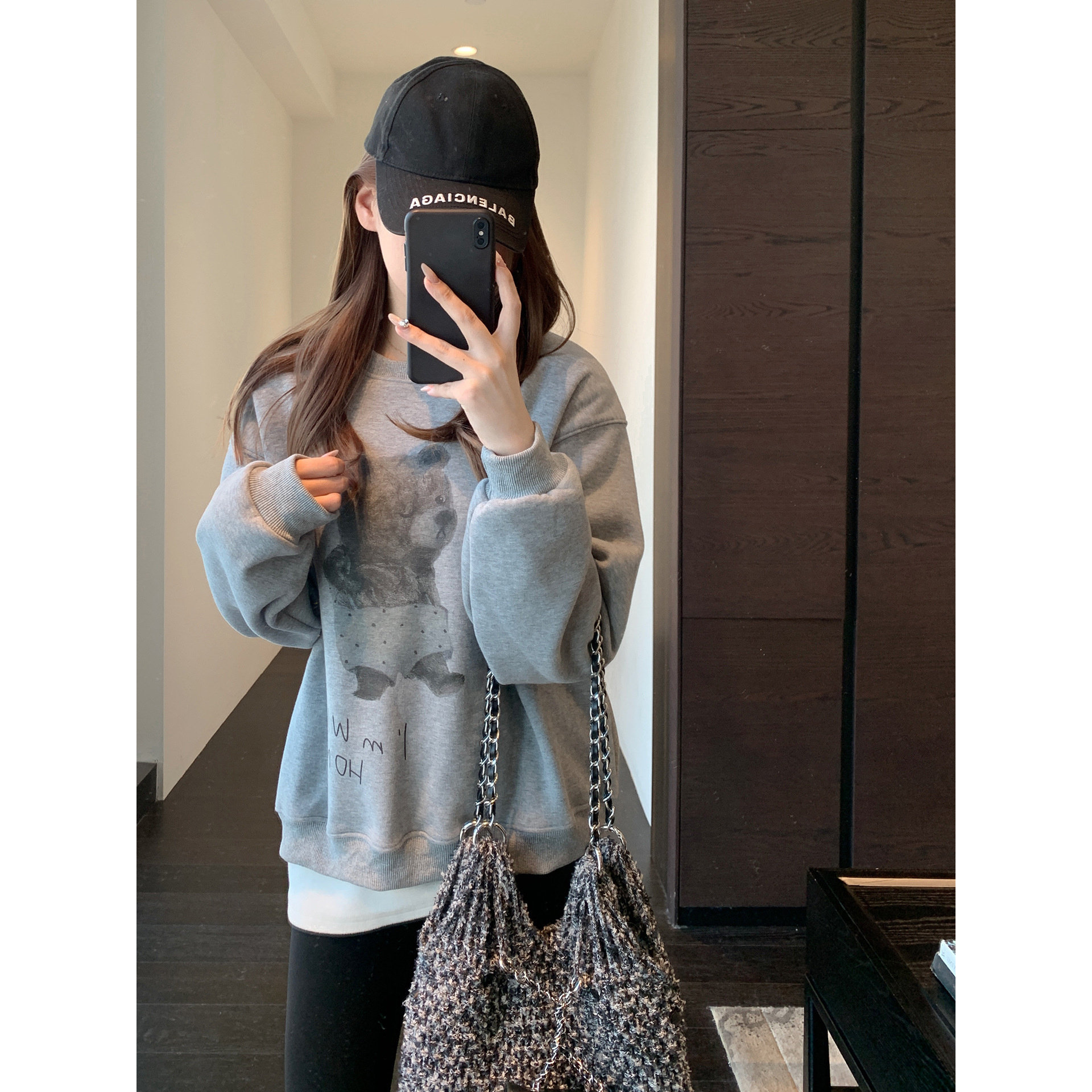 园园美衣设计感小众慵懒风宽松灰