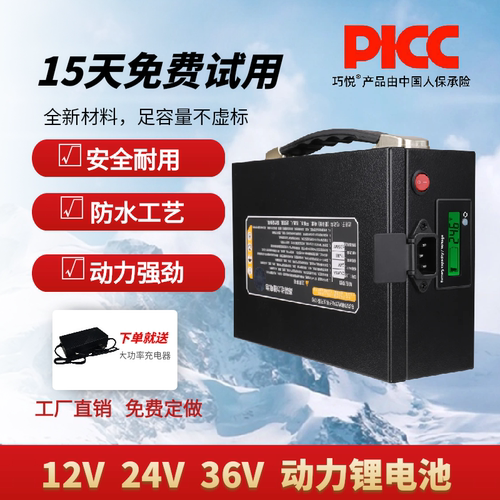 巧悦12V24V36大容量磷酸铁锂电池
