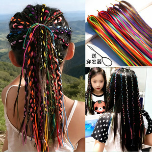 民族风七彩编发绳五彩绳编发头脏辫绳手工DIY饰品绑头发彩色绳子