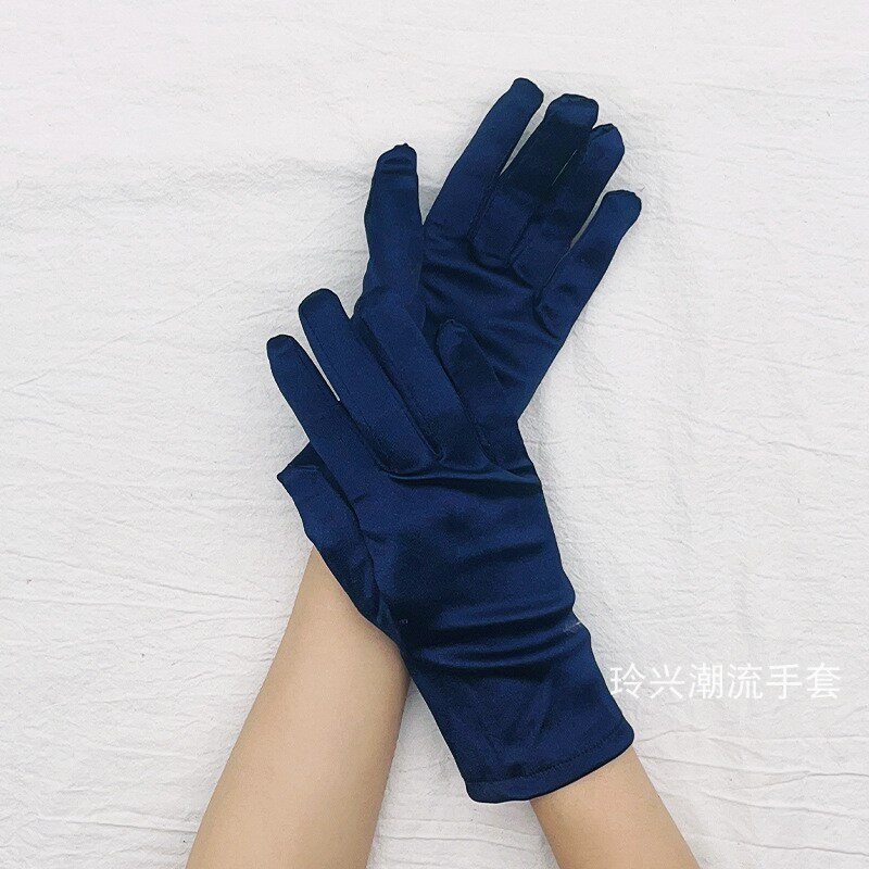 短款礼仪手套缎面弹力