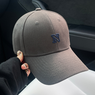 百搭刺绣N字母硬顶棒球帽子男女ins休闲遮阳鸭舌帽子潮