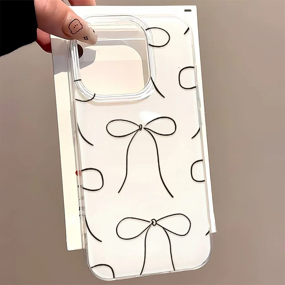 简约蝴蝶结适用iPhone16Pro防摔